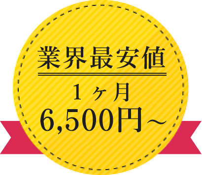 業界最安値！1ヶ月5,800円～
